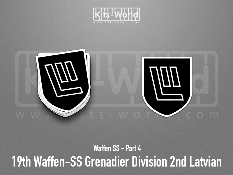 Kitsworld SAV Sticker - Waffen SS - 19th Waffen-SS Grenadier Division 2nd Latvian W:83mm x H:100mm 